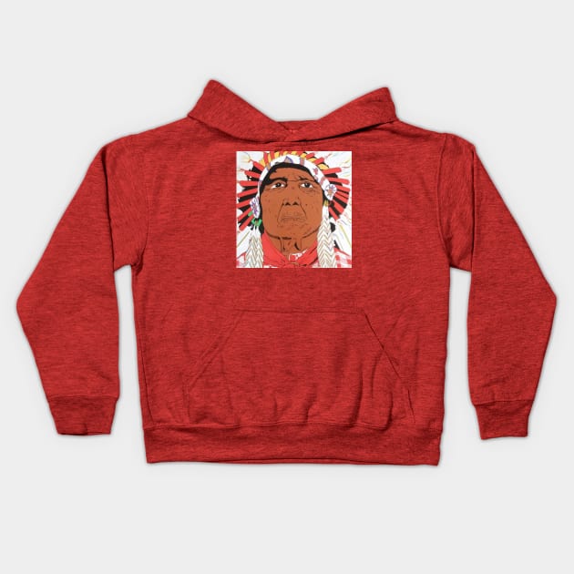 Cherokee Chief Kids Hoodie by ill_imaginations